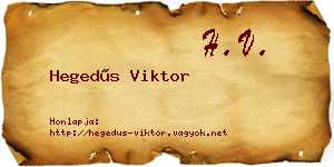 Hegedűs Viktor névjegykártya